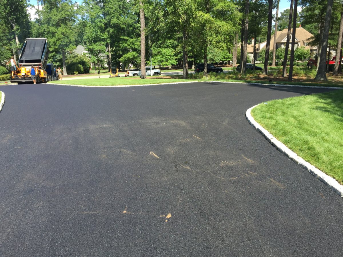 After paving condition showing large estate driveway restoration in Chesterfield